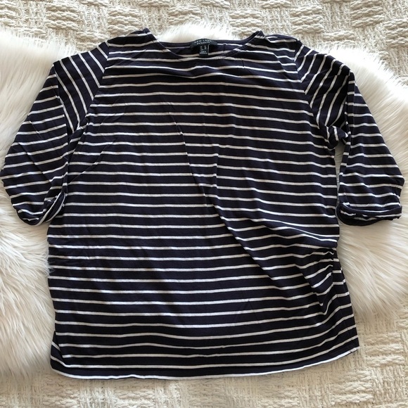 New Look Maternity Stripe 3/4 Sleeve Tee Blue 14 - Picture 3 of 7